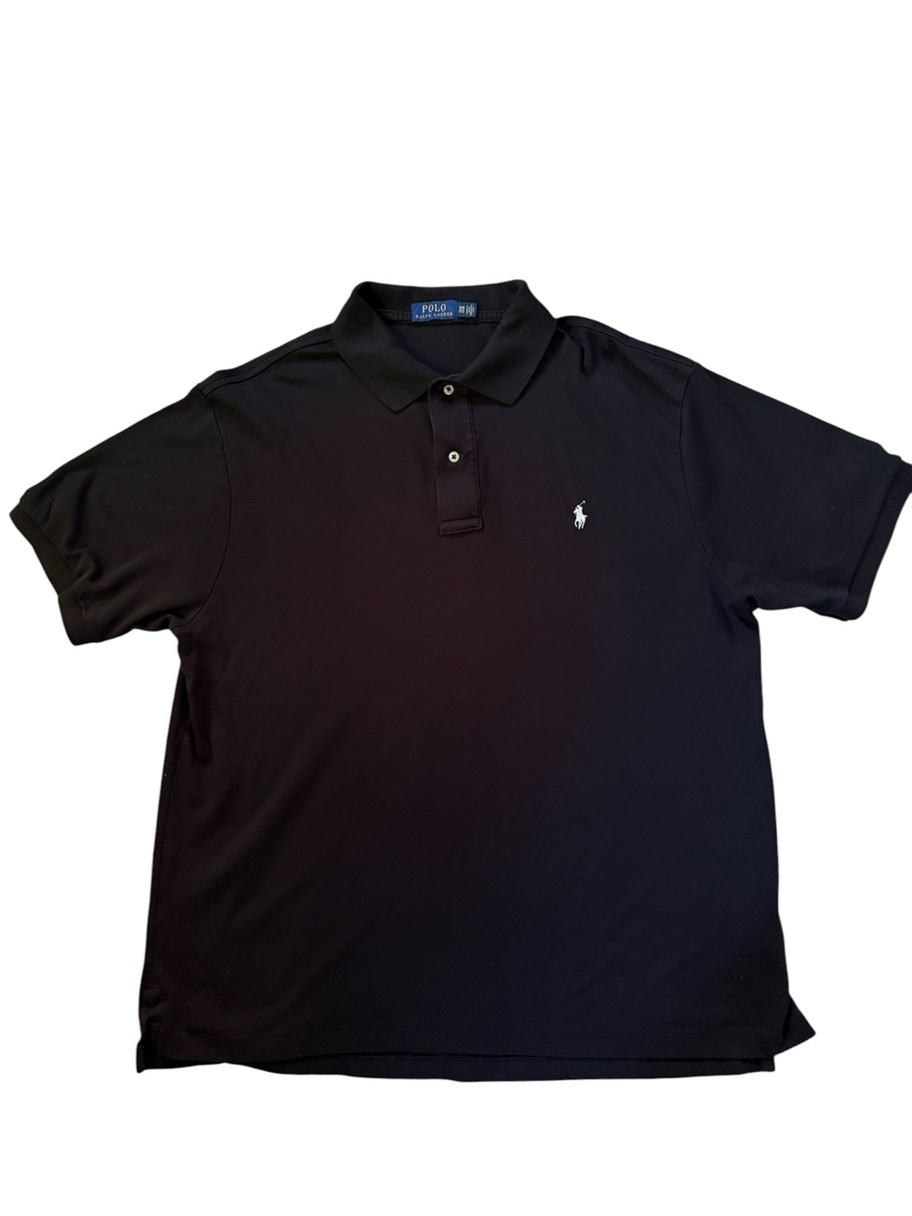 Polo Ralph Lauren Mens Big Soft Cotton Polo Shirt Black Size 1XB White Pony